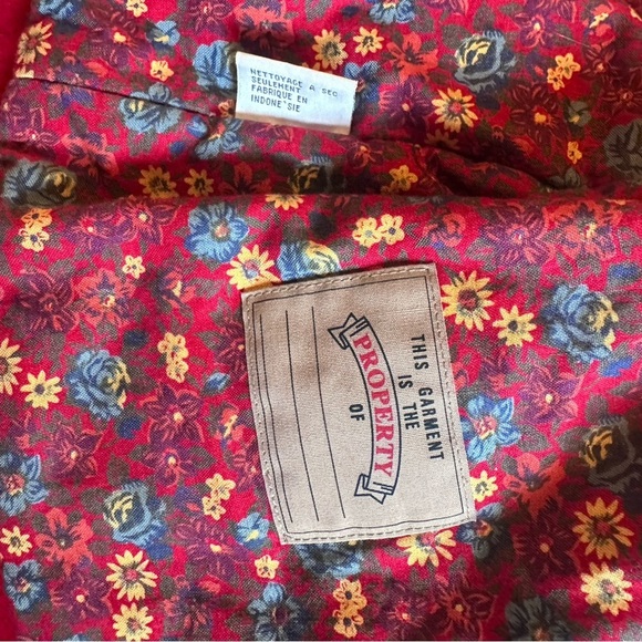 Girls GAP Authentic Vintage Red Coat with Hood and Drawstring Waist Size Medium - Picture 3 of 9